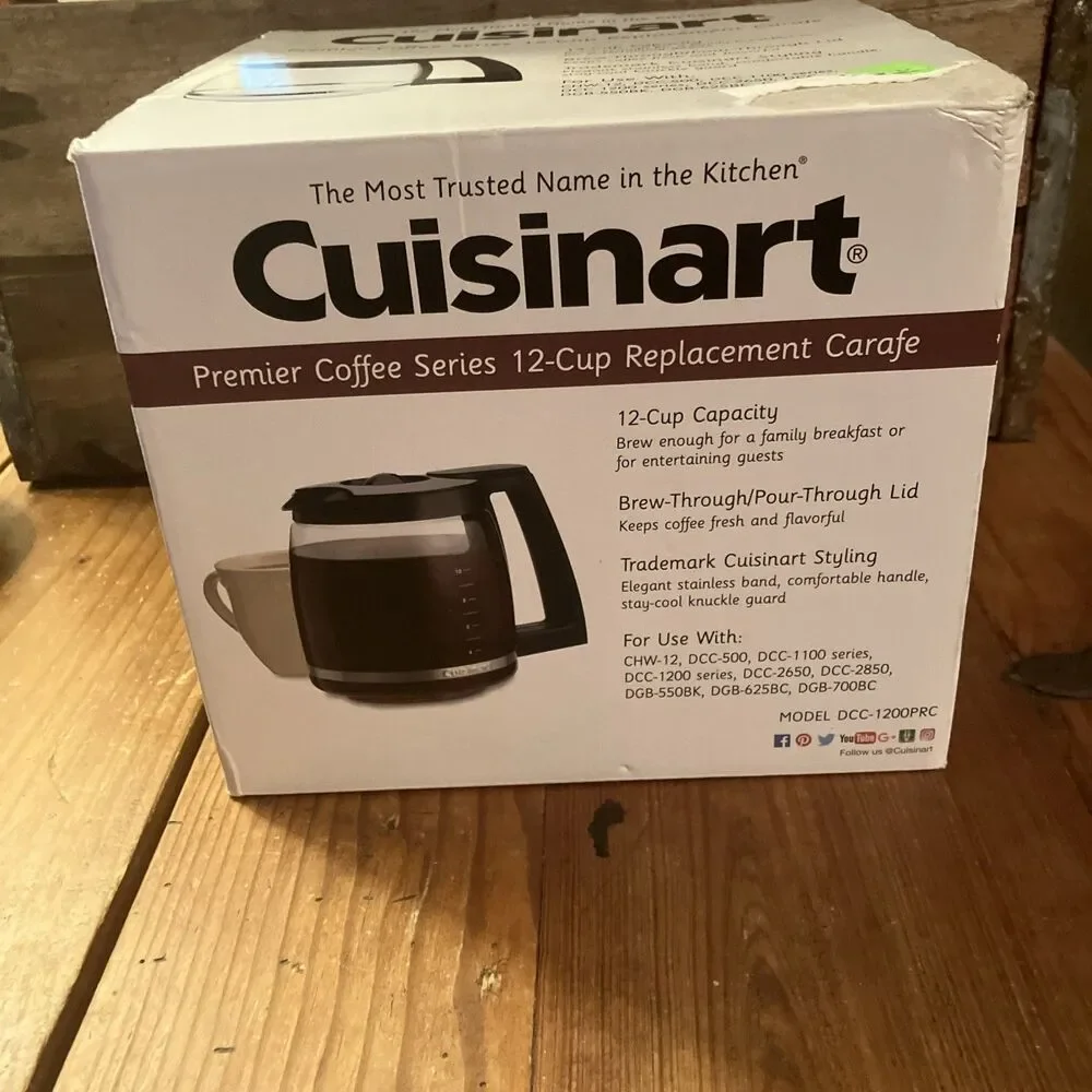 Cuisinart 12 Cup Coffee Carafe DCC-1200PRC Glass OEM NEW in Box Replacement
